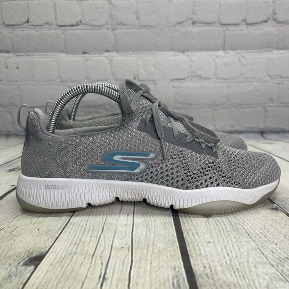 Skechers Go Run Sneakers Womens Size 9 Gray Walking Running Knit Soft Shoes - Picture 1 of 12
